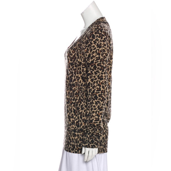 FIRM$ Tory Burch leopard print v-neck sweater - Picture 2 of 5